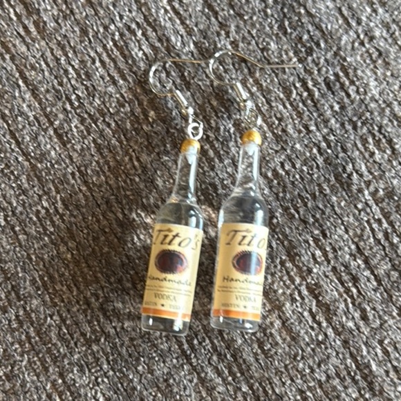 Tito's Vodka Bottle Earrings, 2.25” drop dangle, New! - Picture 5 of 5